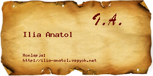 Ilia Anatol névjegykártya